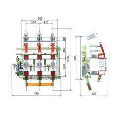 Indoor Long Electrical Life AC 10KV High Voltage Vacuum Load Break Switch