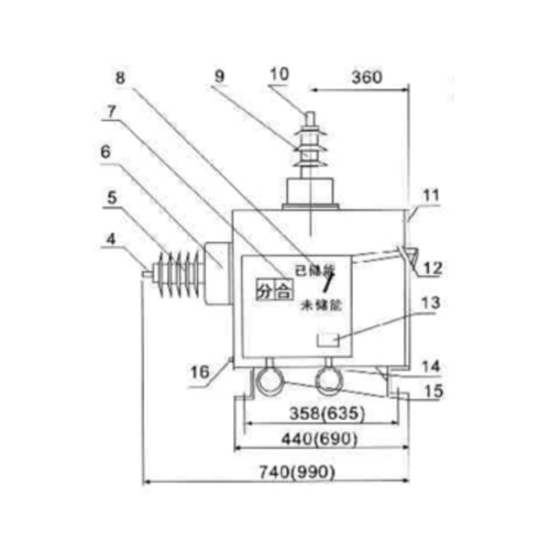 High Voltage  12KV 3 Phase AC Intelligent Circuit Breaker For Substations