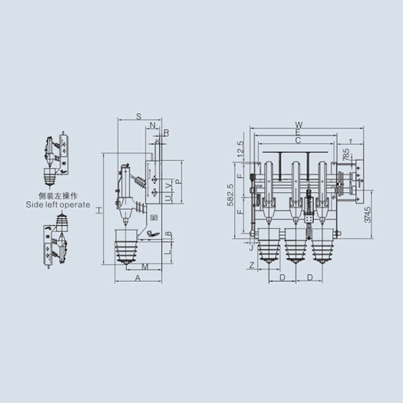 Трехфазный высоковольтный выключатель нагрузки Air-Blast 12KV с газовой изоляцией