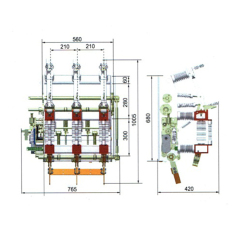 Indoor Long Electrical Life AC 10KV High Voltage Vacuum Load Break Switch