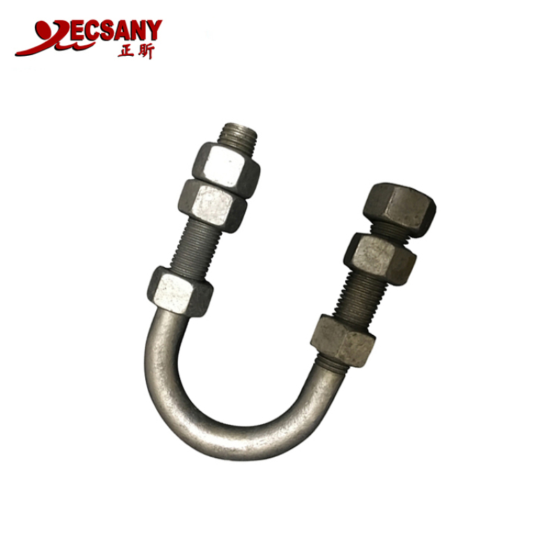 M6 M8 M10 M12 M16 M20 M24 Hot Dip Galvanized Carbon Steel U Bolt With Washer And Nut