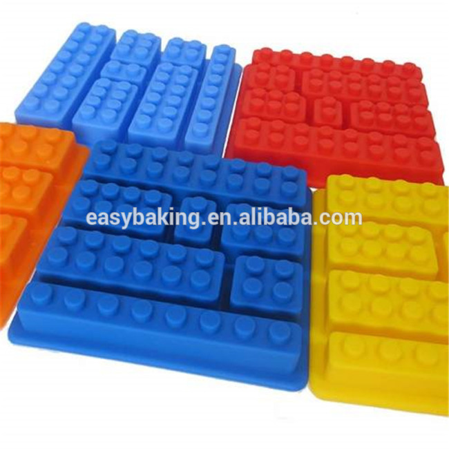 Herramientas para pasteles, ladrillos de construcción, molde de silicona Lego para cubitos de hielo