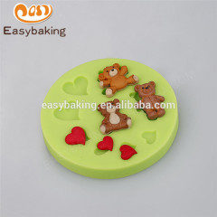Wholesale high quality custom teddy bears love hearts silicone molds