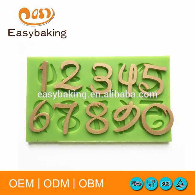Numéro/lettre outil de cuisson moule à gâteau moule à fondant en silicone