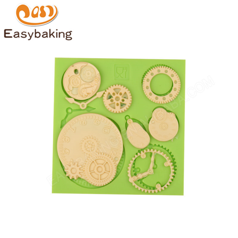 Gear shape fondant decoration silicone mould