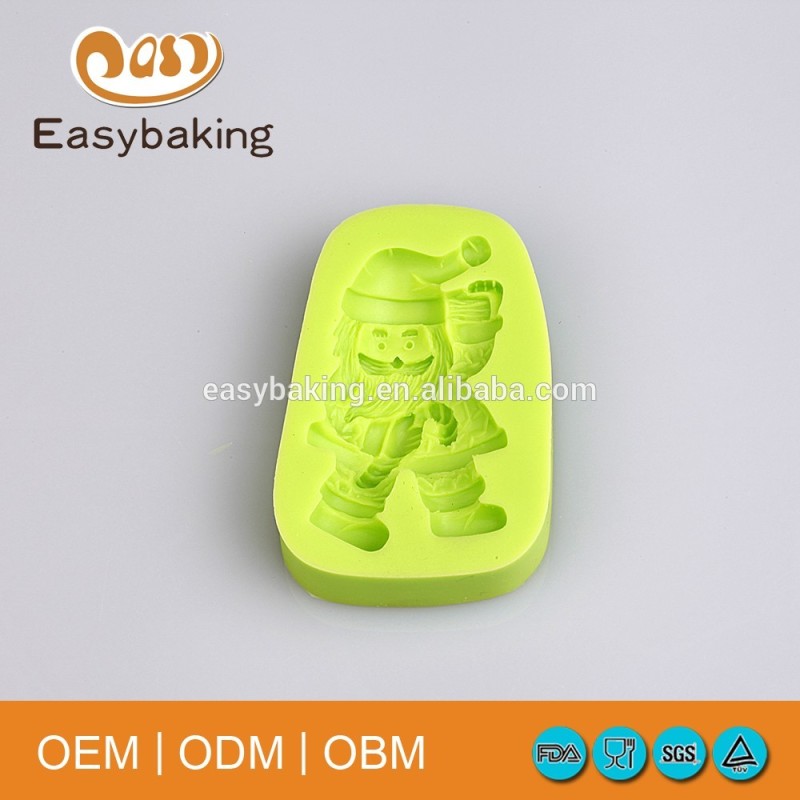 Standing Santa Clause Christmas Silicone Candy Mould For Cake Decorating