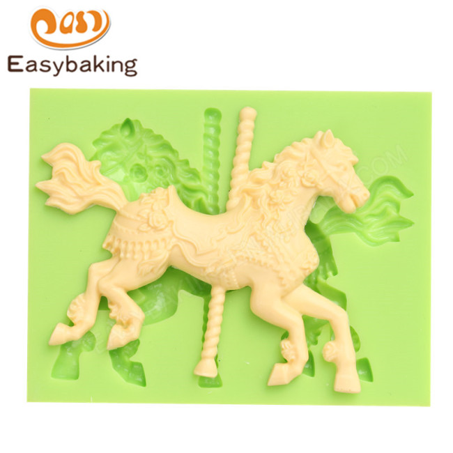 Moules à gâteau en silicone 3d de conception de cheval de jouet