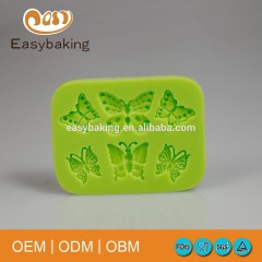 Herramientas de decoración de pasteles con molde de yeso de silicona con mariposas bonitas de 6 cavidades