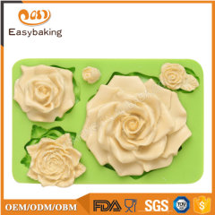 Grand moule en silicone rose série fleur pour gâteau fondant