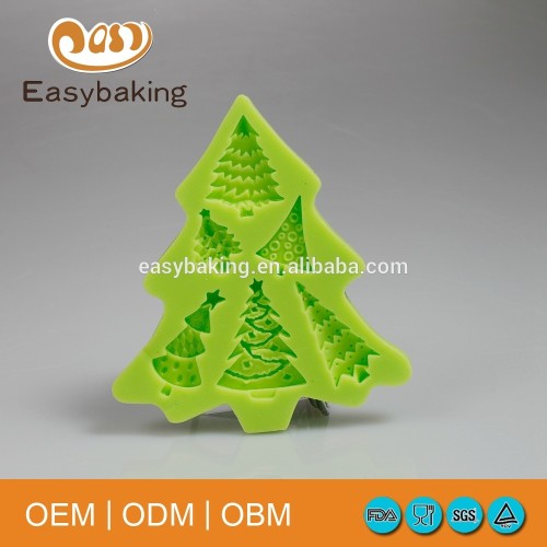 Christmas Trees Cup Cake Decoration Silicone Mold For Pastry