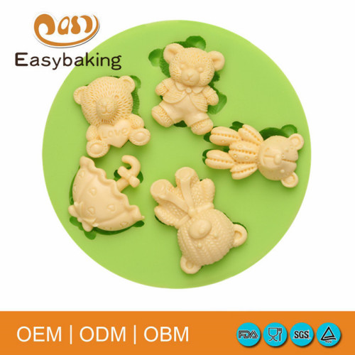 High quality bear shapead cup cake fashion silicone molds concrete
