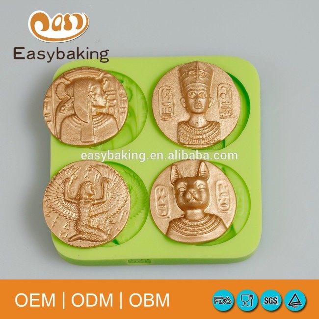 Королева Египта Кролик Бог 4 полости силиконовая форма в форме монеты