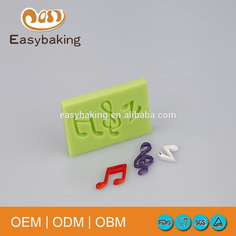 Classic 3 In 1 Daisy Musical Note Silicone Fondant Mold