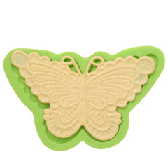 Kundengebundene Spitze-Schmetterlings-Silikon-Kuchen-Formen