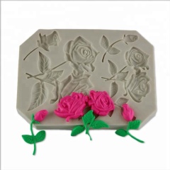 Molde de silicona Sugarcraft para decorar cupcakes con tallos de rosas