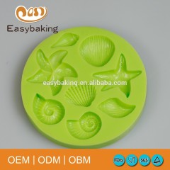 Ocean Theme Starfish Snail Shell Shape Chocorates Silicone Cupcake Molds