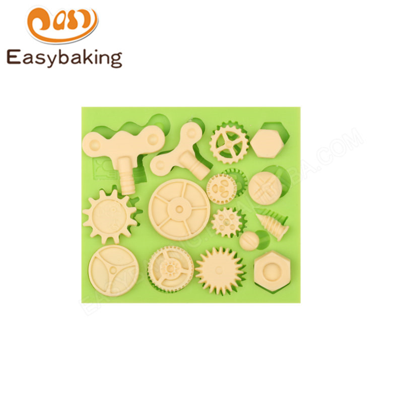 Gear shape silicone fondant mold