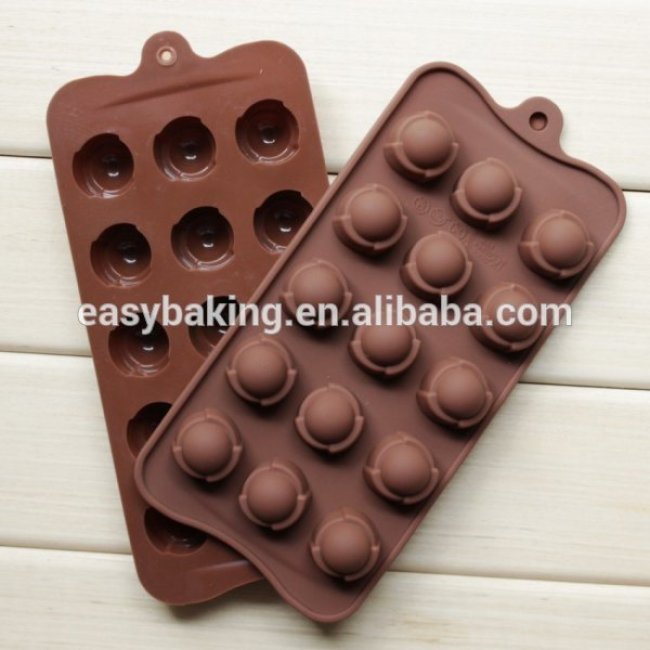 Herramientas de decoración de postres de molde de chocolate de silicona circular DIY de bajo precio