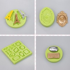 Molde de silicona para decoración de tartas de Fondant de Baby Shower para yeso