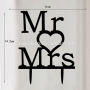 Mr & Mrs with Love Heart Silhouette Wedding Decor Anniversary Acrylic Cake Topper