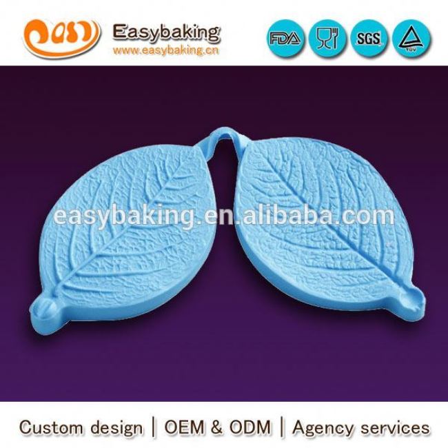 China factory supply small veiner rose leaf fondant silicone mould