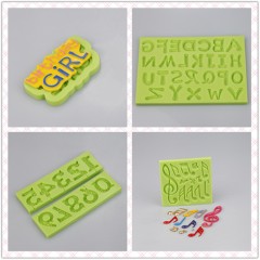 Alfabeto de letras de molde de silicona personalizado bajo MOQ de venta caliente