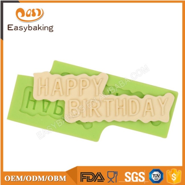 Celebración silicona galletas molde pastel feliz cumpleaños