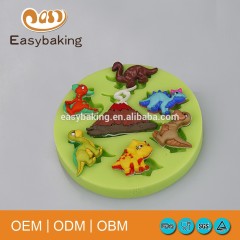 Moule en silicone de dessin animé de décoration de gâteau de coupe du monde de dinosaure
