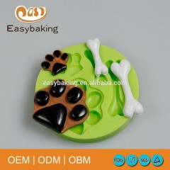 Hunde-Fußabdrücke Hundeknochen-Silikon-Cupcake-Form