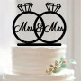 Mariage fiançailles Mr & Mrs décoration bagues en diamant Cake Topper
