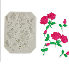 Силиконовая форма для украшения кекса на стеблях роз