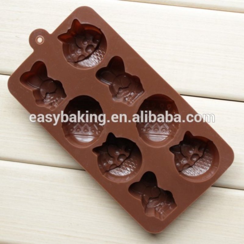 Easter theme Bunny Eggs Shaped Silicone Chocolate Mold