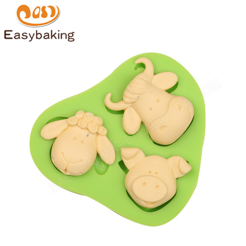 Reindeer Head Silicone Molds Fondant Mould for cake decorating