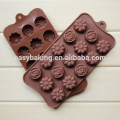 15 cavité rose fleur de tournesol moule en silicone gâteau au chocolat ustensiles de cuisson outils