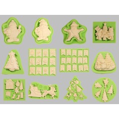 Stehende Weihnachtsmann-Weihnachtssilikon-Süßigkeitsform zum Dekorieren von Kuchen