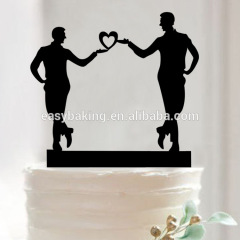 Hermosas herramientas para hornear pasteles, decoración de pastel de boda gay de acrílico, topper de pastel