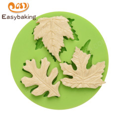Moule en silicone de décoration de fondant de feuilles d'érable 3d