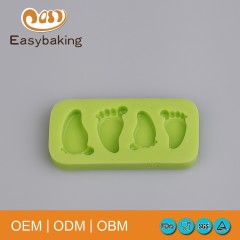 Herramientas creativas para decorar pasteles con Fondant, moldes de silicona con formas de pies de diferentes tamaños