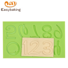 Moldes de silicona para fondant con números arábigos para decoración de pasteles