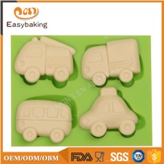 Popular Toys Mini Truck Bus Cars Silicone Cake Mold 3D