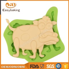 Moldes de decoración de pastel de silicona en forma de vaca de artículos al por mayor baratos