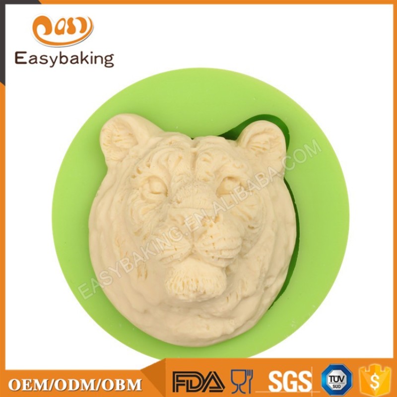 Tiger Head Shaped Cupcake Top Decor Silicone Molds Photo