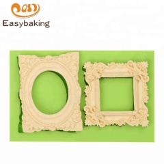Винтажная прямоугольная зеркальная рамка силиконовая форма для границы торта