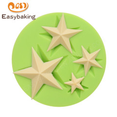 Moule en silicone de décoration de gâteau de fondant de gâteau d'étoile 3D