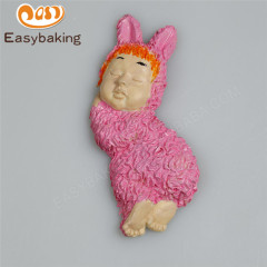 Милый кролик, украшенный помадкой, торт, шоколад, силиконовая форма для помадки