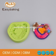 Dibujos animados madre y bebé oso Muffin pastelería pastel decorar fácil empujar moldes de silicona
