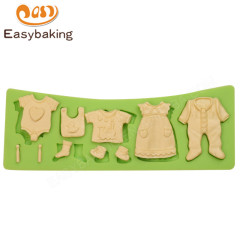 Molde de pastel de silicona para ropa de bebé para decoración de pastel de Baby Shower