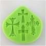 Hot sell Halloween silicone cross fondant cake mold used for decoration