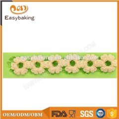 Molde de silicona para borde de pastel fondant con forma de flor multiusos para decoración de pasteles de boda