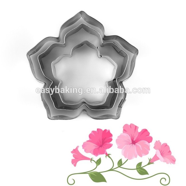 3 pcs/lot Poinsettia Flower Cookie Mold Stainless Steel Fondant Sugarcraft Biscuit Cutter